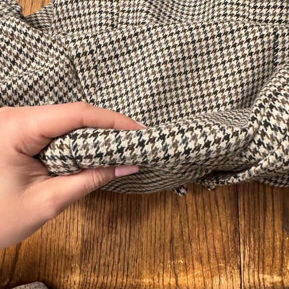 Joie Houndstooth Double Breasted Wool Blend Blazer Medium Checkered Jacket - Picture 6 of 14